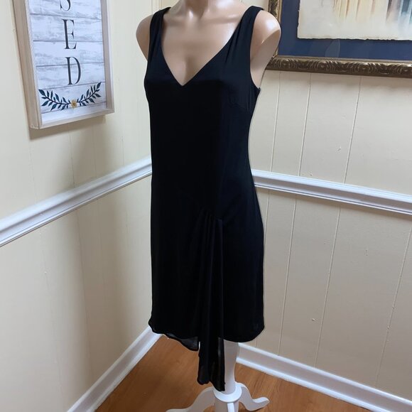 David Meister Women Little Black Dress - Jersey sz 10 - Picture 2 of 5